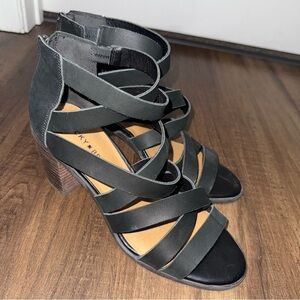 Lucky Brand Black Strappy Women's Heel Sandals